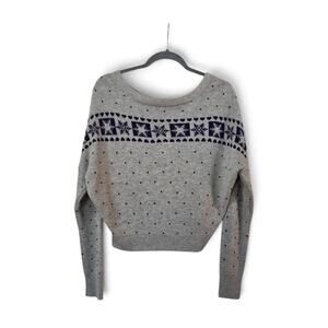 PJK Patterson J Kincaid Wool Cashmere Fair Isle Silk Zip Back Sweater, Medium